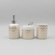 Gold & White Design Reflective Bath Set (3 Pcs)