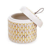 Gold & White Design Reflective Bath Set (3 Pcs)
