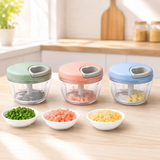 1Pc EOTIA Manual Food Chopper 500ml Hand‑Pull Vegetable & Fruit Dicer